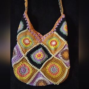 Urban Outfitters Boho Colorful Crochet Shoulder/Crossbody Bag